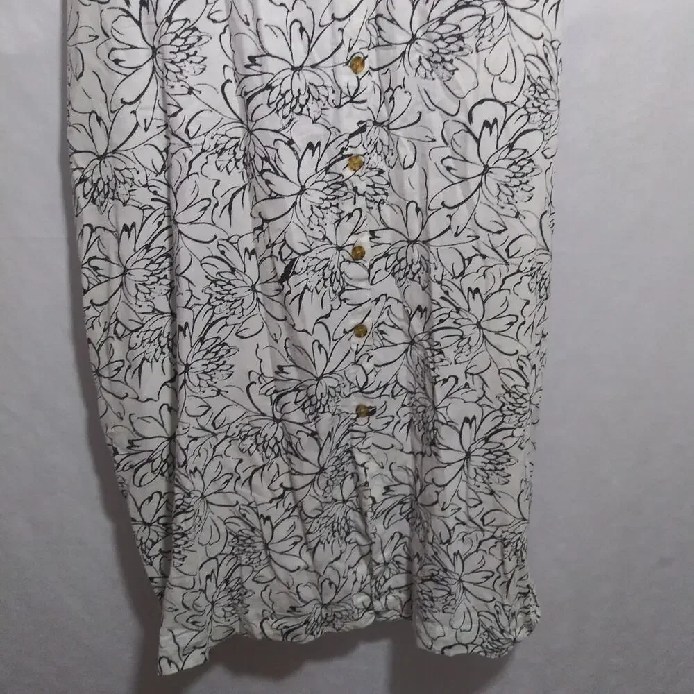 Old Navy Sleeveless Button-Front Linen-Blend Midi Shift Dress Size XXL - Picture 5 of 12